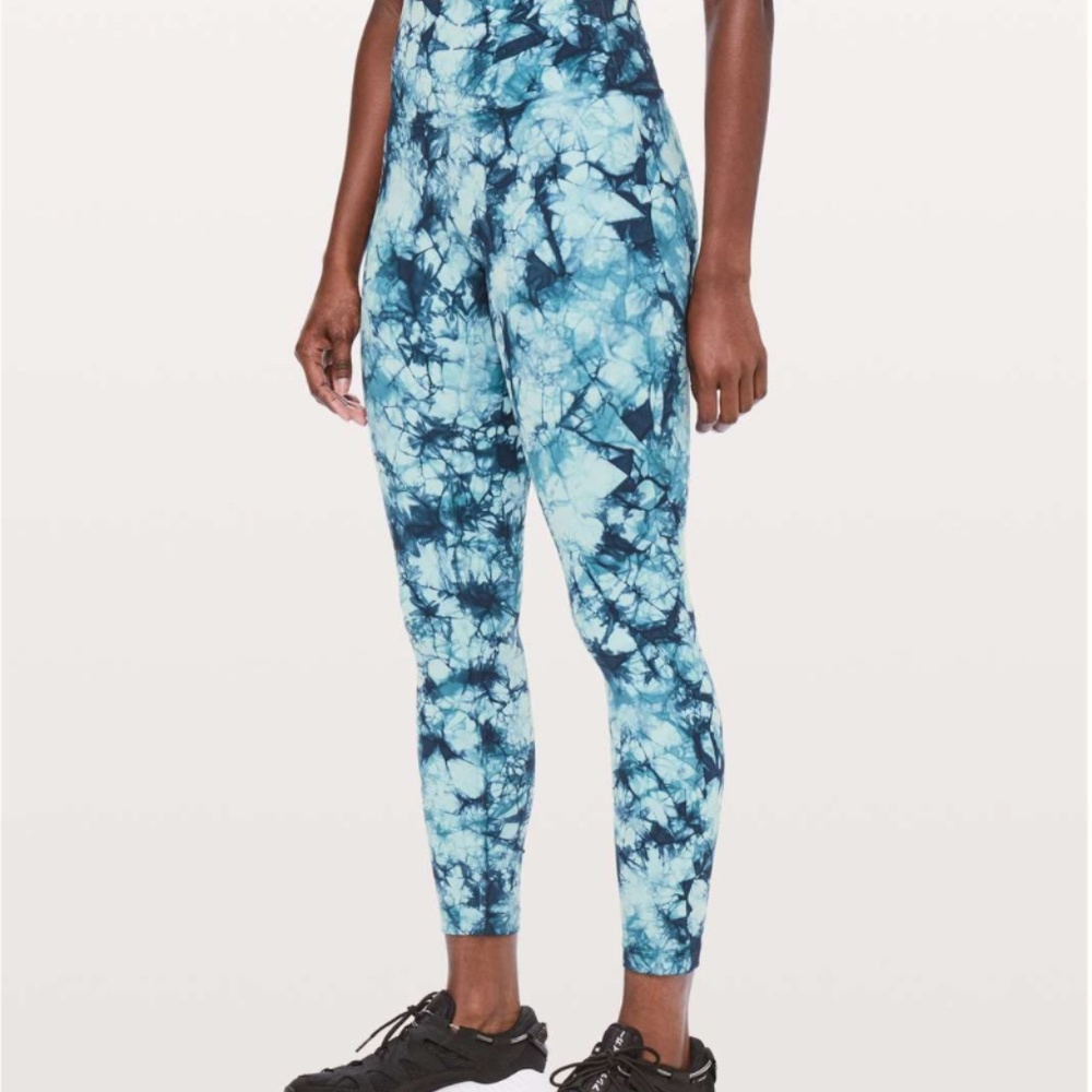 Lululemon Wunder Under 7/8 Shibori Blue Luxtreme